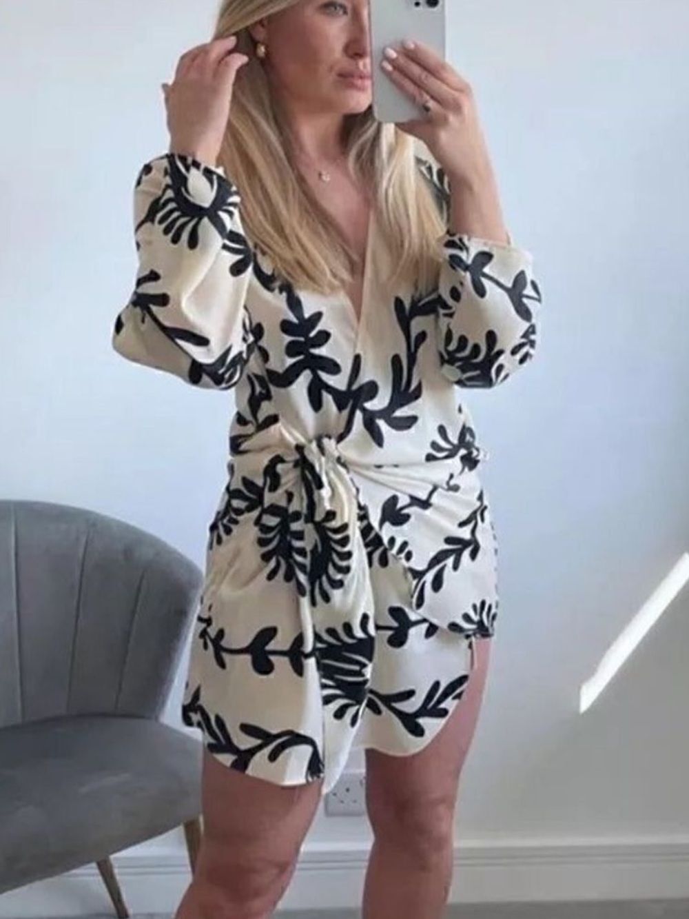 ZARA SATIN EFFECT PRINT DRESS - Picture 3 of 4